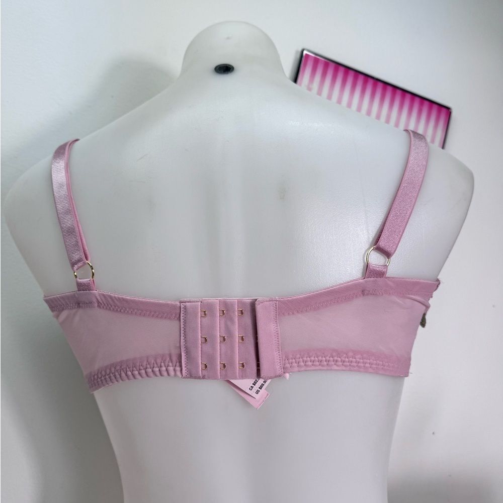 đ„Victoria'sâSecret Pink Floral Embroidered Bra Set Sz 38DDD// Large NWT - Picture 9 of 10